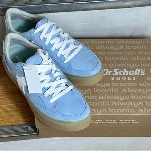 Dr. Scholl's Light Blue and White Women's Sneakers/suede
